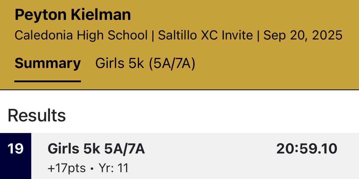 Saltillo Meet! New PR of 20:59 which now takes me sub-21!
I finished 19th with tons of competition! Going below 21 minutes was a goal I set this year, so i'm grateful to have broken it!! Can't wait to see how the rest of the season goes!!
#saltillo #crosscountry #pr #sub21 #top20