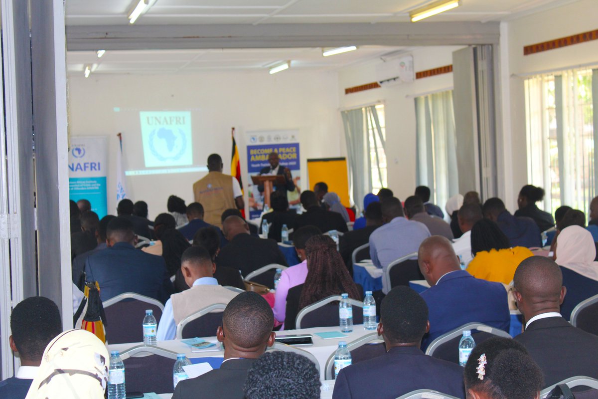 Hon Kabyanga Godfrey Baluku, Minister of State for ICT and National Guidance, closes UNAFRI’s Peace Ambassadors workshop.

The Minister of State for Information, Communication and Technology and National Guidance officiated at the closing ceremony of the inaugural Youth
