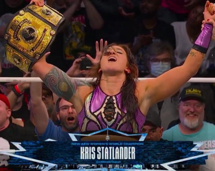 DrainBamager's tweet image. Kris Statlander has also become the FIRST WOMAN in history to win BOTH the AEW Women&apos;s World and TBS Championship!

SO HAPPY FOR HER.
