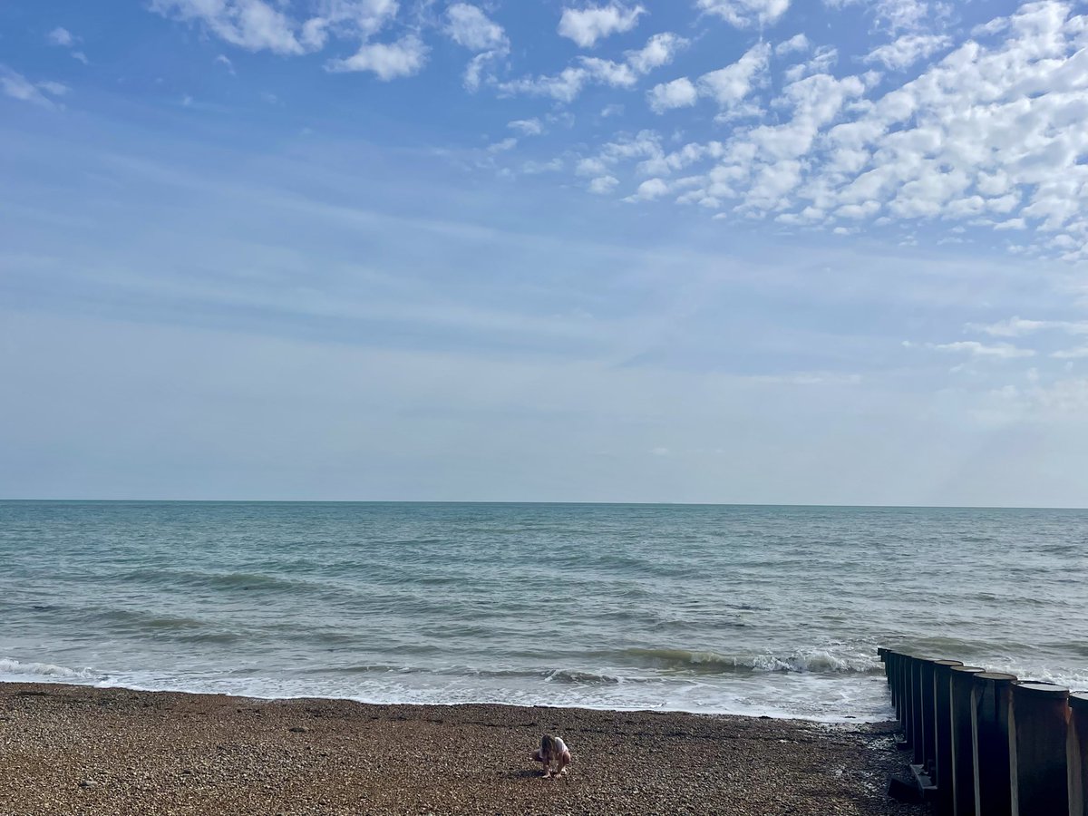 It stopped raining … refreshing swim … P looking for sea glass #wildswimming #beachlife #vitaminsea #SaturdayMood 🩵 <a href="/AsDaughter1/">A’s Daughter</a>