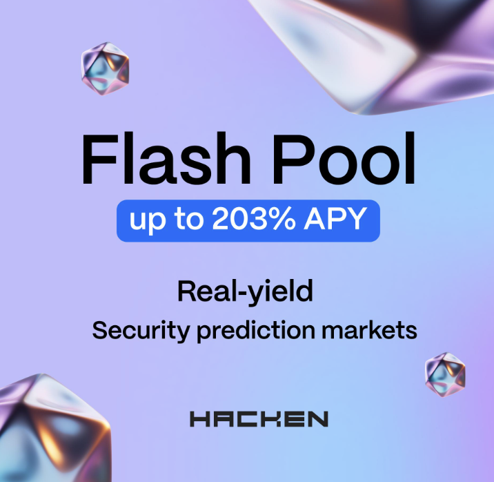 timaxbt's tweet image. GOOD NIGHT!

Earn up to 203% APY in just 30 days with Hacken FlashPools!

Security Prediction Market pools offer real yield, backed by top-tier audits &amp;amp; bug bounties. Short-term, high-reward DeFi opportunities await.

More: hacken.io/services/duald…

#HackPot $HAI #Hacken @hackenai