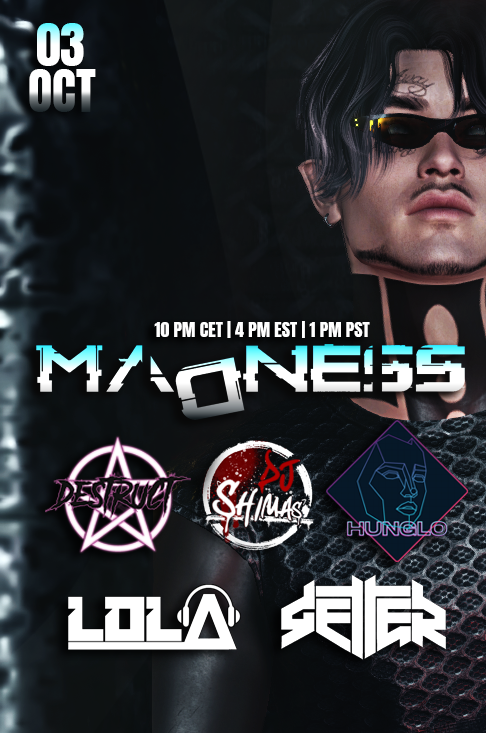 mdnssclub's tweet photo. 🔥 MADNESS returns Oct 3! 10pm CET 
🎶 5 DJs, 1 night of chaos &amp; music! 
@3dxchat @LolaPh0to 
#MADNESS #party #clubnight #DJset https://t.co/Q50lELKwmQ