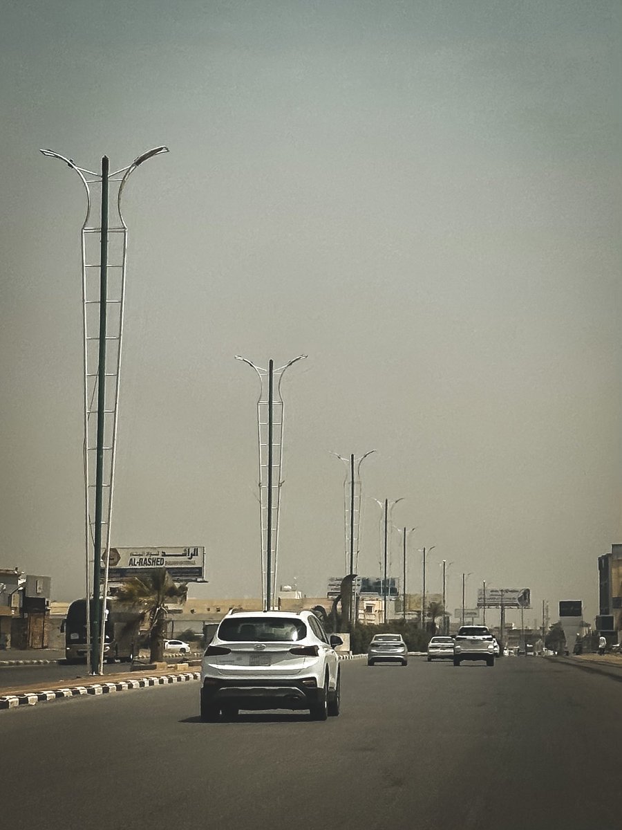 One thing that stood out during my trip through Baish, Saudi Arabia, was the streetlights. Each section of the road had its own unique design, making the journey feel beautiful and artistic.