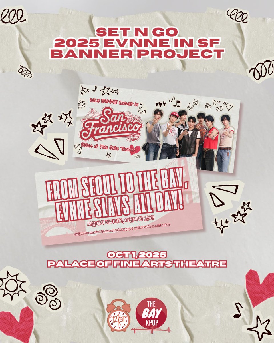 2025 EVNNE in San Francisco

Ready to slay the day with EVNNE? Join us on 10/01 as we welcome our seven brightest étoiles on their first time in the Bay Area for the first show of the Set N Go USA Concert Tour! ✨

Thanks to our sponsors <a href="/12KSTShop/">12KST Shop</a>!

Follow us on IG for details!