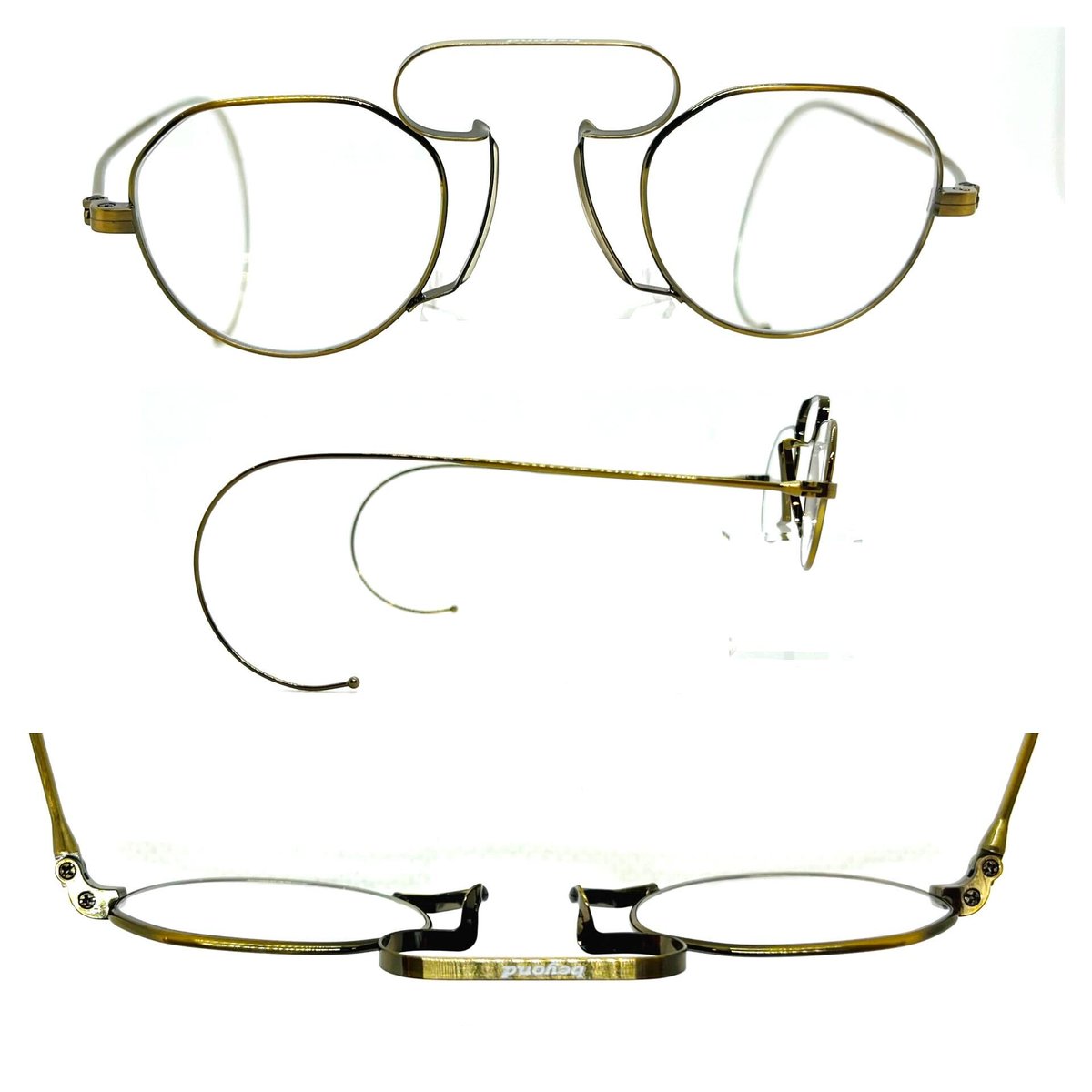 鼻に挟むフィンチ型眼鏡】 約200年前に欧州で流行したフィンチ型メガネ