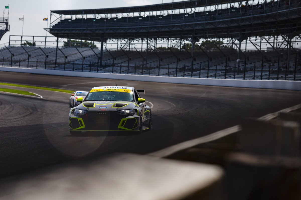PrecisionRacLA's tweet photo. The team delivered a strong weekend in the IMSA Michelin Pilot Challenge at the famed Indianapolis Motor Speedway.
Celso Neto & Ryan Eversley drove the #7 Audi RS 3 LMS to a P2 podium finish, their third podium for the season.
Ron & Megan Tomlinson charged forward from 14th on the grid to secure a P8 finish in the #37 Audi.
“Execution by everyone was on point. Tire management paid off, and we came from ninth to P2. Huge thanks to the team for all their hard work!” – Celso Neto
“That’s three podiums in the last three races at Indy for PRLA. Great teamwork, great pit stops—I feel like we maximized everything today, Podium Pizza Time” – Ryan Eversley
“After two tough weekends, it felt great to finally get a full race in. We had a strong car and a lot of fun out there!” – Megan Tomlinson

Both cars inside the top ten marks a huge team effort and momentum heading into the season finale at Road Atlanta.