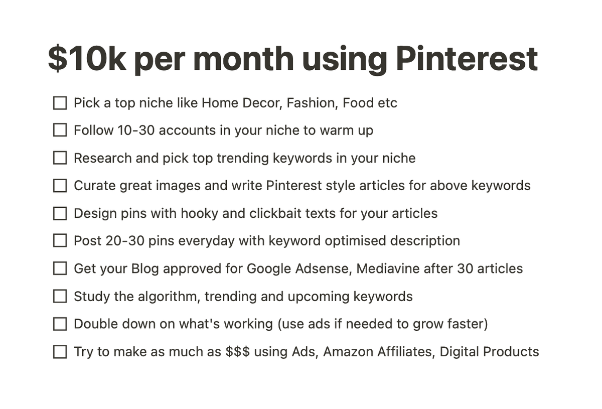 I'm deleting this in 24hrs because it's a legit formula to PRINT CASH.

PINTEREST AUTOMATION.

You can make THOUSANDS starting and scaling them, and literally anyone can do it.

Comment "FREE" and I will DM you my full video course right now! 
(must follow)