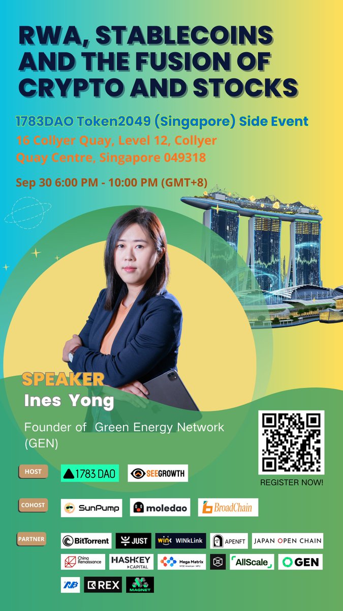 1783Dao's tweet image. TOKEN2049 Singapore is Almost Here!
Oct 1–2, 2025 | Marina Bay Sands, Singapore
This year’s top speakers include:
Tom Lee (Chairman, BitMine) • Arthur Hayes (Founder, BitMEX) • Eric & Donald Trump Jr. • Balaji Srinivasan (Founding CTO of Coinbase, ex-a16z Partner) • Vladimir…