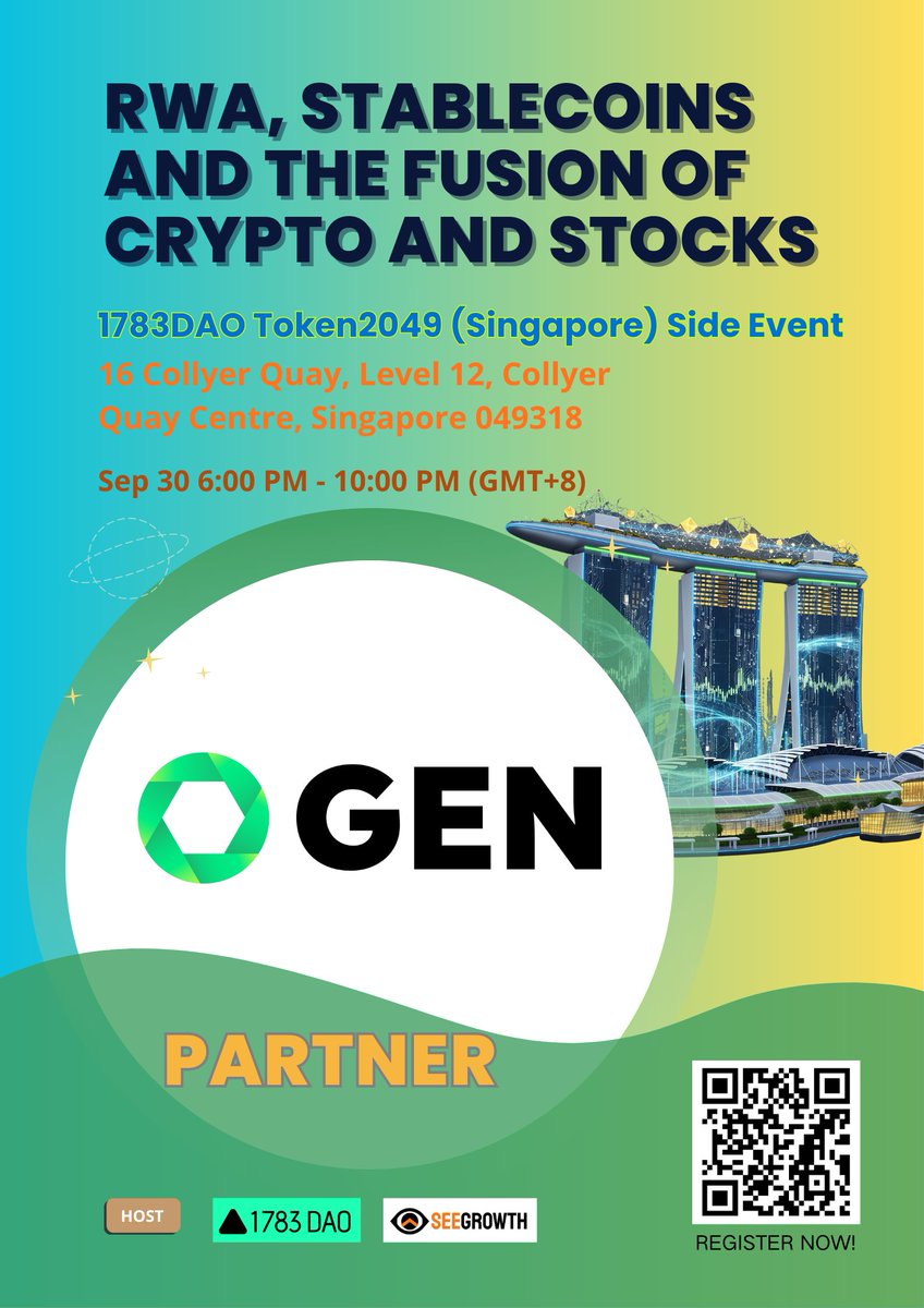 1783Dao's tweet image. TOKEN2049 Singapore is Almost Here!
Oct 1–2, 2025 | Marina Bay Sands, Singapore
This year’s top speakers include:
Tom Lee (Chairman, BitMine) • Arthur Hayes (Founder, BitMEX) • Eric & Donald Trump Jr. • Balaji Srinivasan (Founding CTO of Coinbase, ex-a16z Partner) • Vladimir…