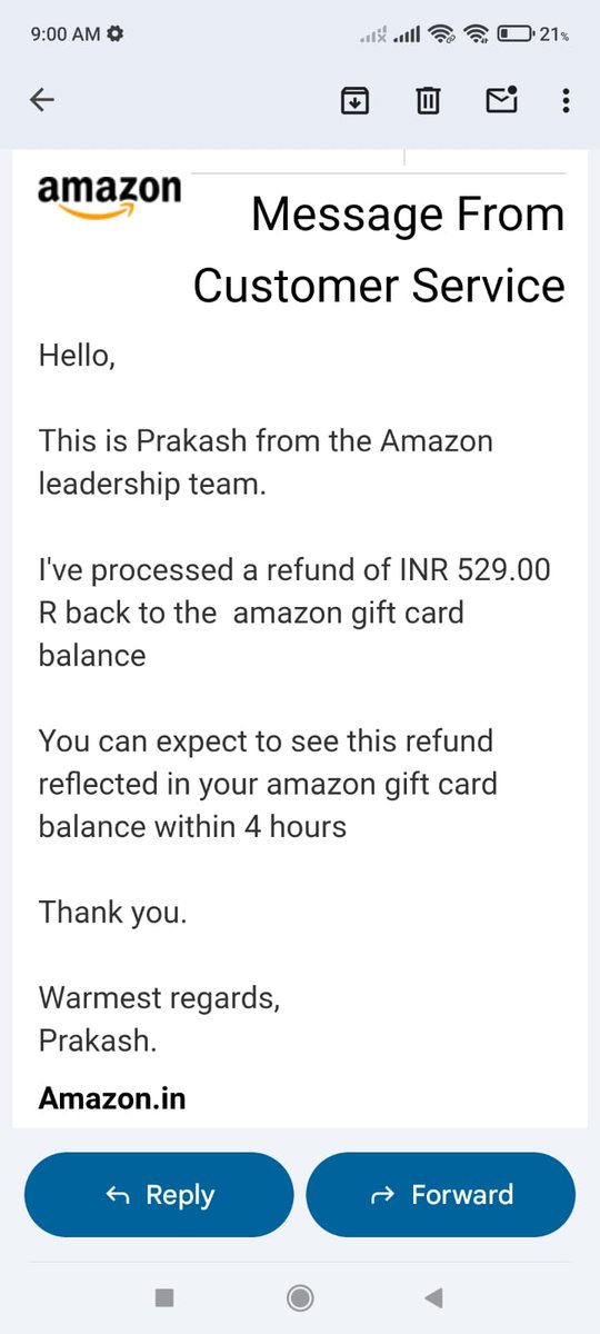 ParthU8520's tweet image. @amazonIN I urge all people to start boycotting this scam company who doesn't deliver right product, doesn't refund any money. Just a money grabbing company. All those who are affected, let's file a case together against this company. #BoycottAmazonIndia #AmazonRefund #ChorAmazon