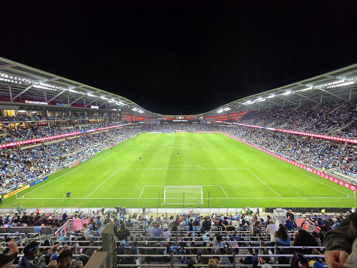 SheldonSieg's tweet photo. Minnesota United's Allianz Field as seen from the Wonderwall's main camera deck. It wasn't set up for this late season match. 

Credit to self 
#MNUFC @MNWonderwall https://t.co/enYUM2MVEJ