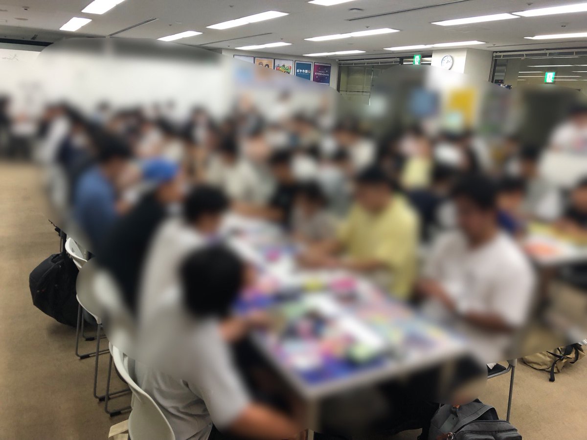 TorecacampEvent's tweet photo. 【#ジムバトル】

ジムバトル13時の部始まりました！
今回は58名の方にご参加いただいております！

【本日の予定】
14:00 #OldBackBattle 
16:00 #ジムバトル
19:00 #トレーナーズリーグ

イベント30分前から受付開始します！
皆様のご参加をお待ちしております！

#ポケカやるなら #トレカキャンプ https://t.co/2WAPBjKYEp