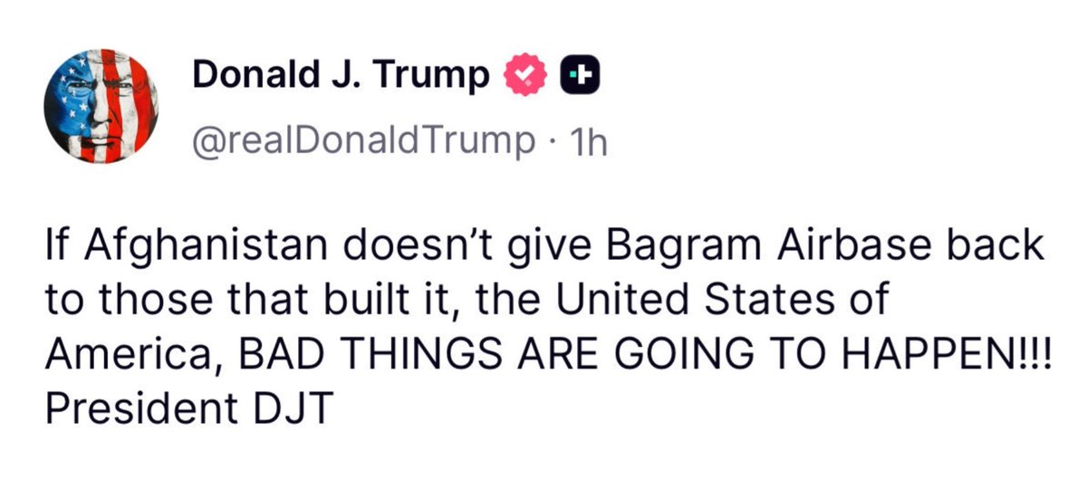 I lived at Bagram Airbase for 2 years. It is a miserable place. When I was there someone mentioned that we had a 50 year lease on the place. I was surprised when Biden actually pulled troops out.

We have no need to be there.

America 1st.
