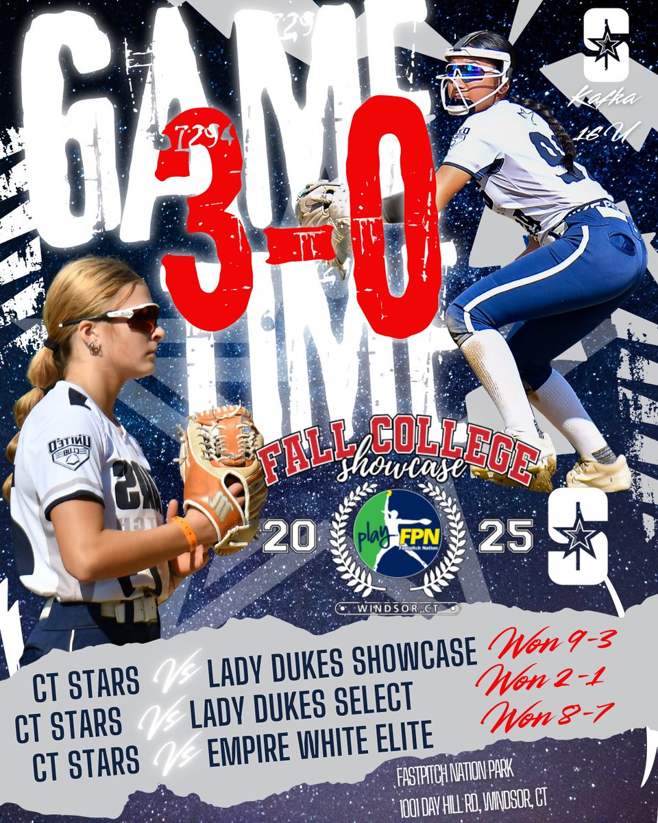 CTStarsCoachK's tweet photo. CT Stars Kafka 16u went 3-0 today at the FPN Fall Showcase. Still have some work to do to be better but overall the girls are having fun while playing a game they love. #fpn #fallshowcasefastpitch #fastpitchshowcase #usasoftball #ctstarsfastpitch #ctstarsfastpitchkafka #starsnationalfp #stars #starsnational #starsfastpitch