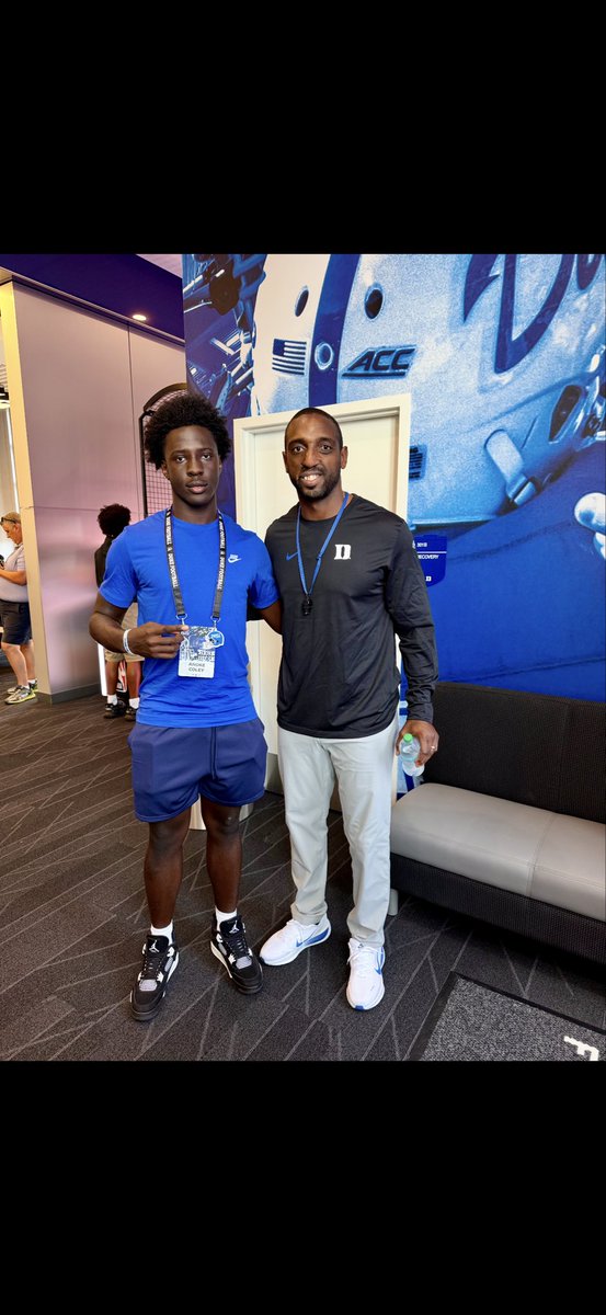 Andre6Coley's tweet photo. Had a great time at Duke University this afternoon.Thank you for the invite.🔵⚪️@grayson_fb @Coach_Bower @DukeFOOTBALL @CoachCarswell @CoachTuftsJr https://t.co/gkd5sxZwe1