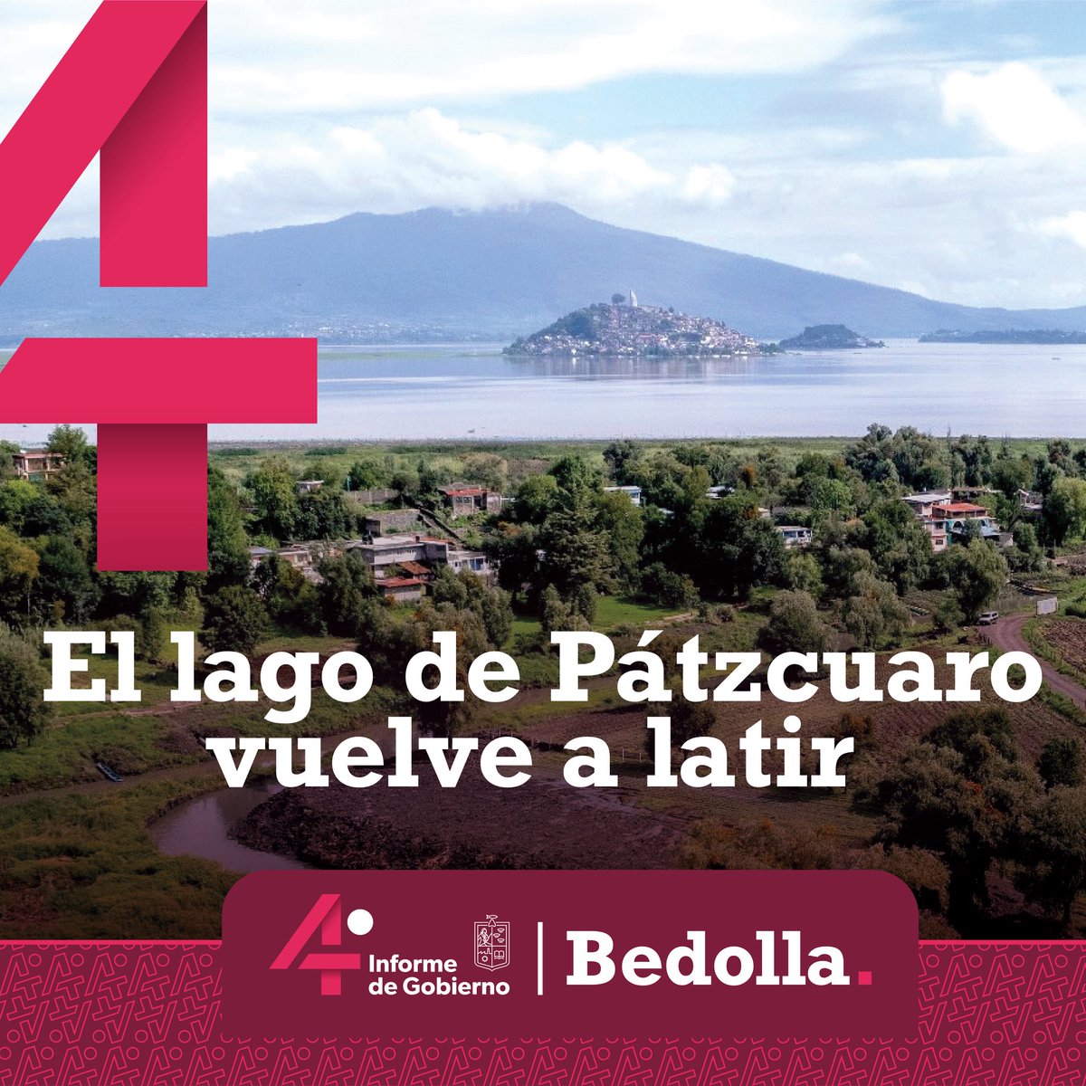 Recuperamos la grandeza del lago de Pátzcuaro, de la mano de sus comunidades, con quienes limpiamos sus aguas, rescatamos su historia y le dimos nueva vida a este emblemático sitio, orgullo de Michoacán. #4TInformeBedolla