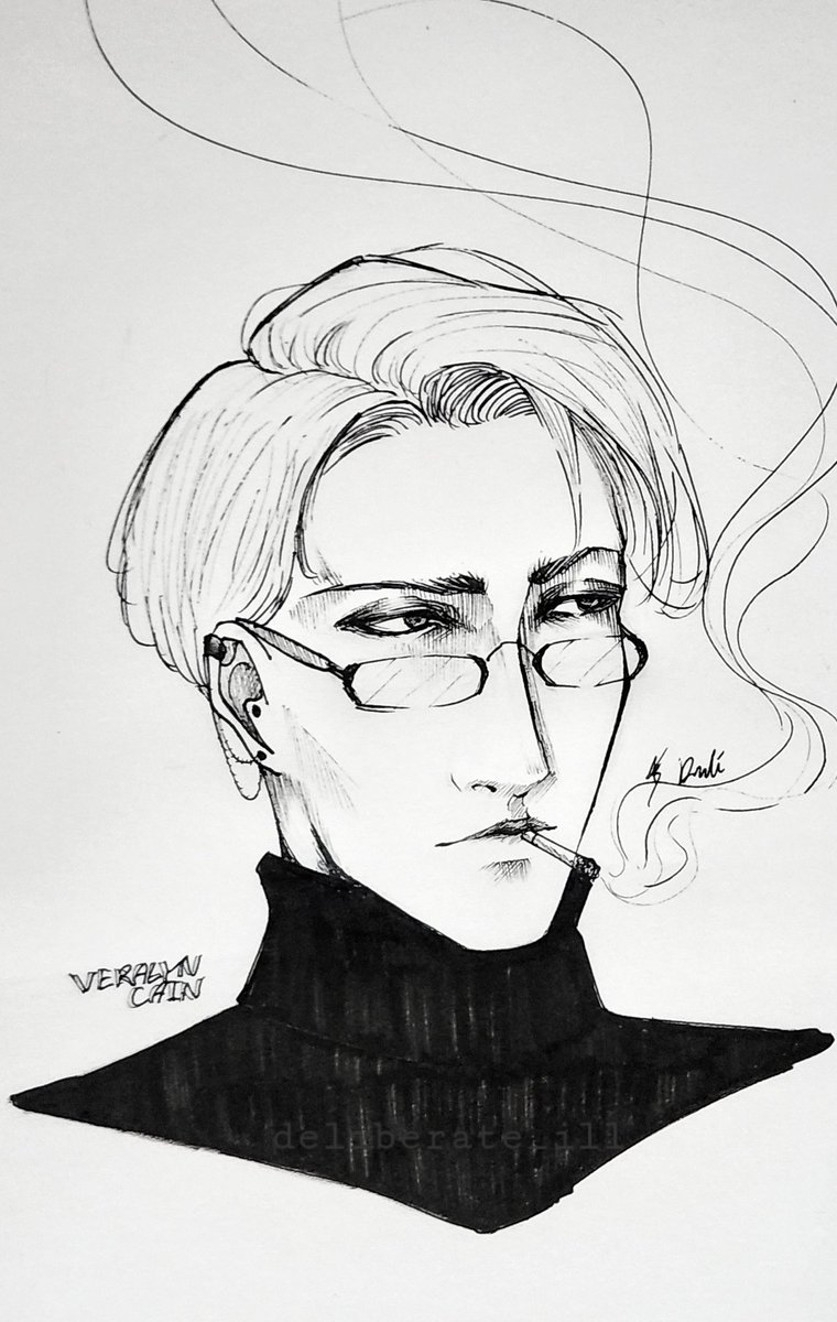Deliberate_ill's tweet photo. Been a while since i've decided in creating an OC. Open to Interpretation, as i've no background for him yet. Name: Veralyn Cain ✒️☕️
#OC #ocart #originalcharacter https://t.co/MEJ1me2KBN