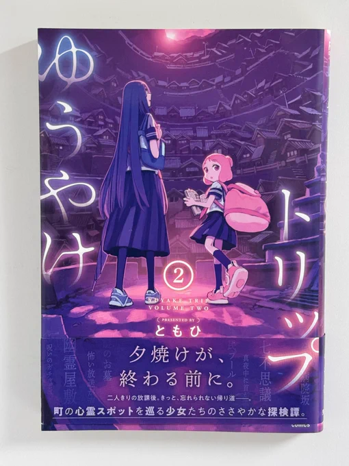 【ゆうやけトリップ】2巻まで読む。二人の女の子が心霊スポット取材で小さな謎を解き明かす日常系。水彩画風の厚塗りの絵はかなり独特だが舞台となる宵の坂町はそれ以上に独特。凄まじい高低差の土地に密集するメガストラクチャ団地は、もはやほのぼの弐瓶勉 