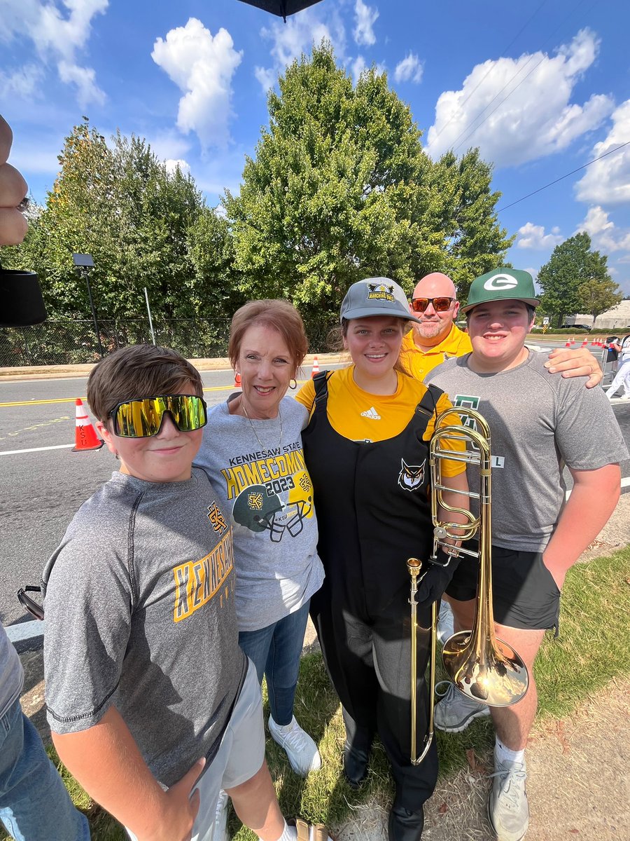 Visiting our favorite Owl at the <a href="/kennesawstfb/">Kennesaw State Football</a> game tonight! Can’t believe she is a senior! My heart is so full watching her! <a href="/barrymcknight/">Barry McKnight</a> we were listening to you until her game got going!! Great call!!