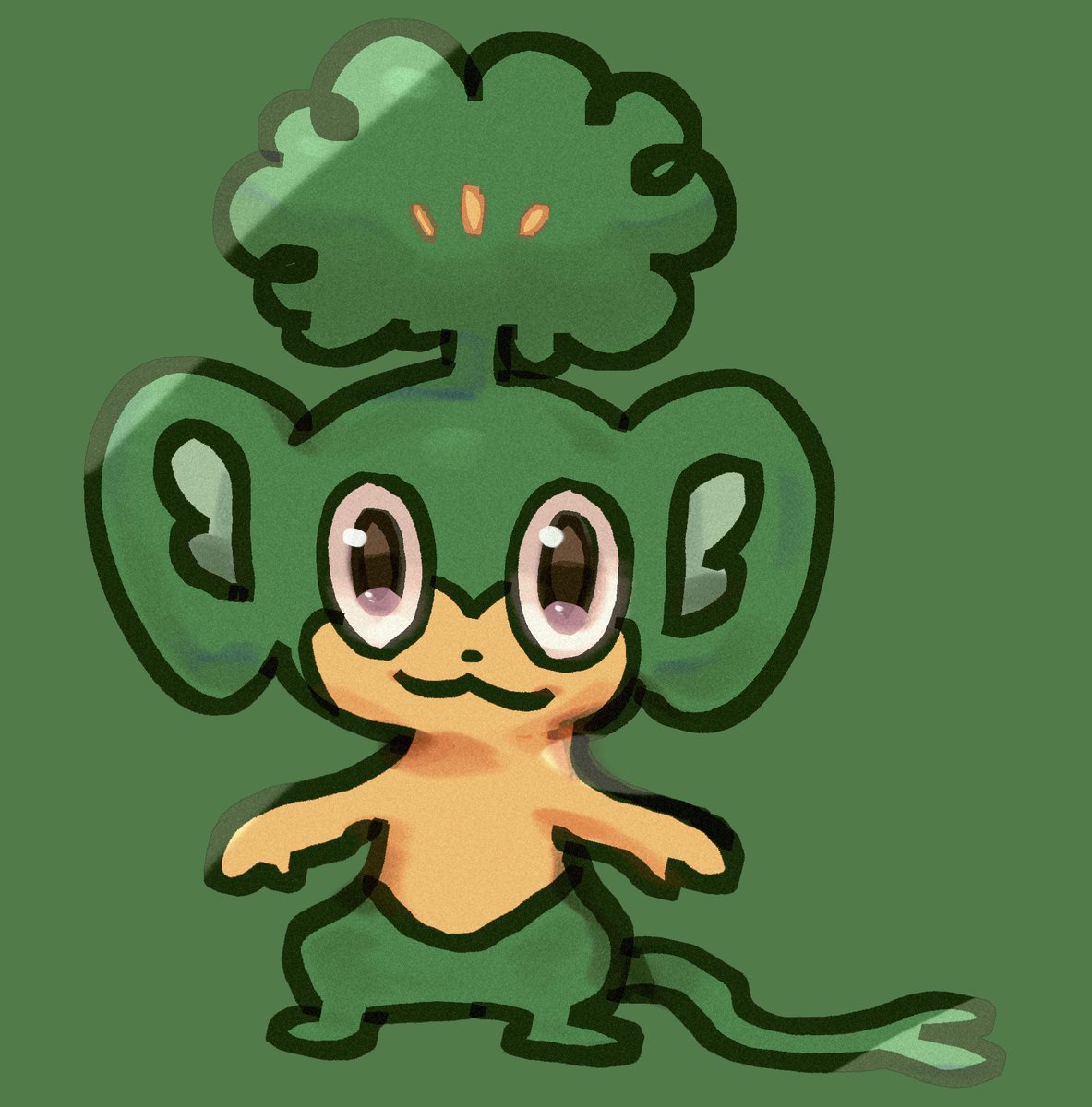 dewottism's tweet image. #Pokemon #pokémon #pokémonfanart #fanart #digitalart #pansage #green #monkey #unova #pokemonBW #procreate #favoritepokemon