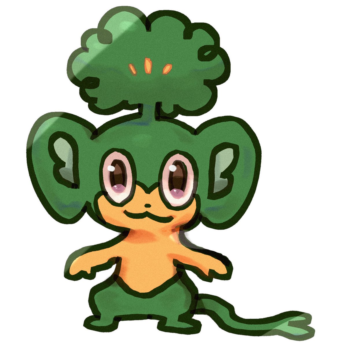 dewottism's tweet image. #Pokemon #pokémon #pokémonfanart #fanart #digitalart #pansage #green #monkey #unova #pokemonBW #procreate #favoritepokemon