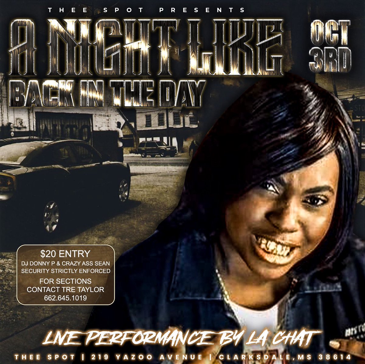 dareallachat's tweet photo. Oct 3β¦#ClarksdaleMs β¦ U see wats goin on at #TheeSpot #ANiteLikeBackInDaDaysWitLaChat all yeah we go #PopItOff #GrownFolksOnlyyy #Yeeno #LongLiveGangstaBoo https://t.co/PreByHikns