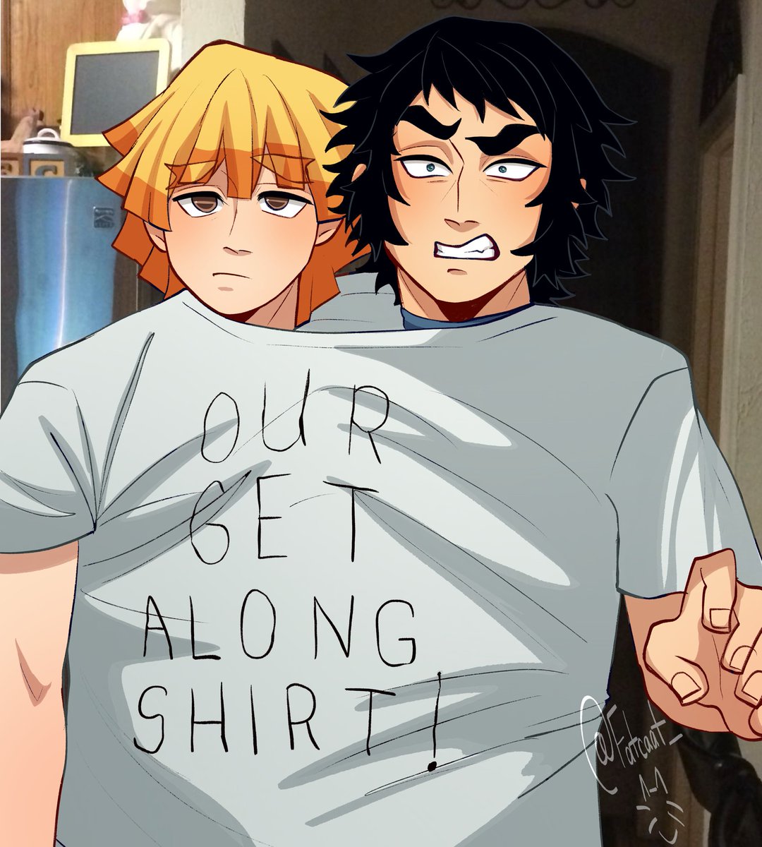 fatcaat_3's tweet photo. They should’ve just done this #zenitsu #kaigaku #kny #art #fyp https://t.co/myIuH7mFiM