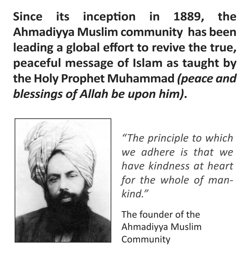 ATHARIQ19's tweet photo. "The principle to which we adhere is that we have kindness at heart for the whole of mankind."
#AhmadiyyatTrueIslam https://t.co/HysmQ0lhVG