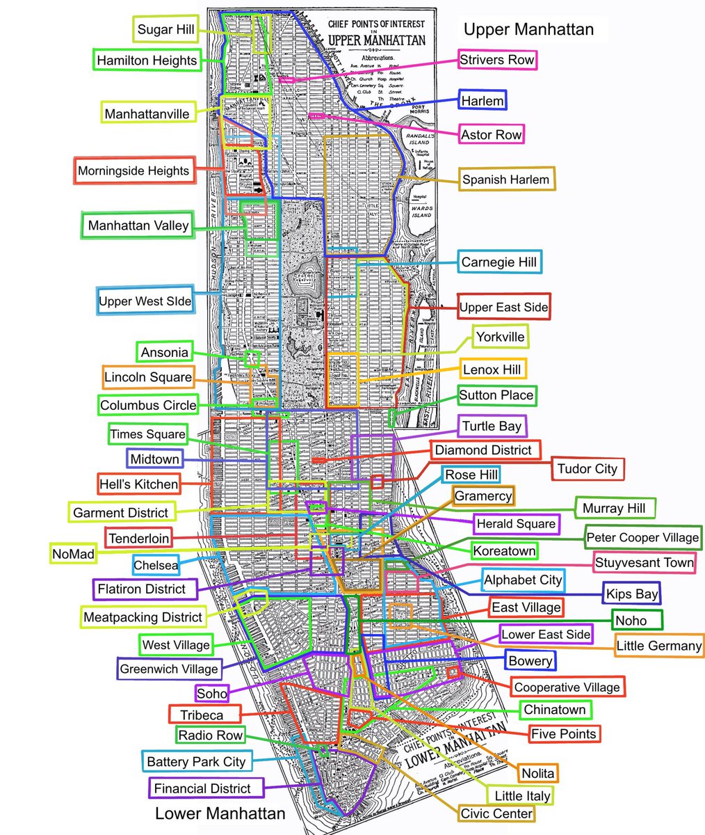 amazingmap's tweet image. The neighborhoods of New York City