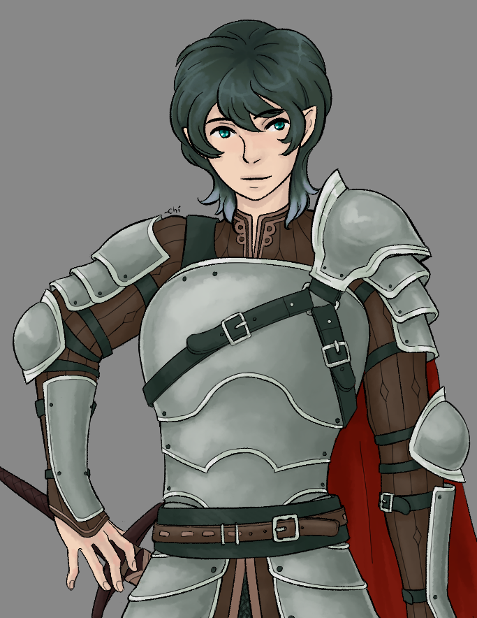 NoWerewolves's tweet photo. A redesign for Winter! ❆ Half-fae knight named for the season they were born. https://t.co/MgngU0KE5h