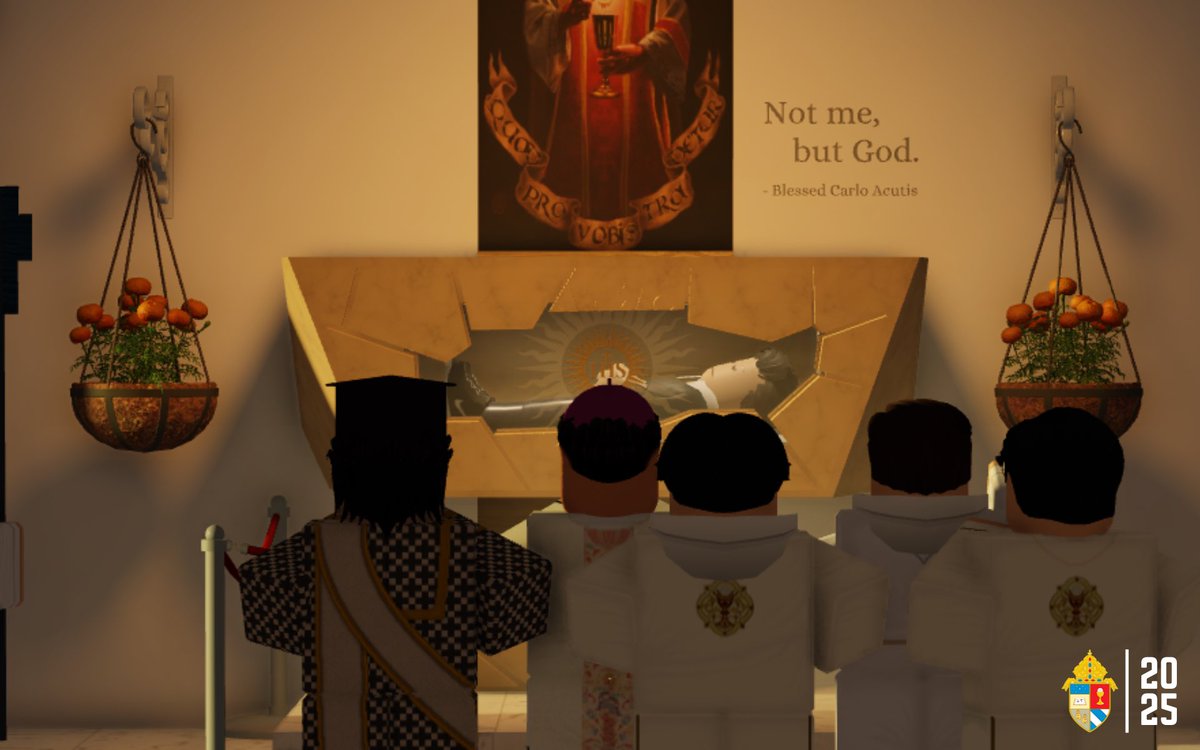 A Thanksgiving Mass for the Canonization of St. Carlo Acutis was held at his virtual parish on Saturday, September 20, which was presided by Bishop Xavier Wong, OSA. 
Last September 7, he was canonized by Pope Leo XIV.
St. Carlo Acutis, pray for us!
#AoRMedia #AoRobloxCatholic