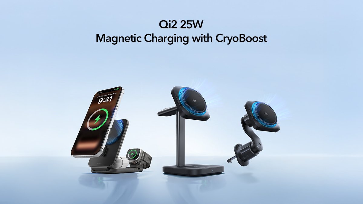 esrtechofficial's tweet image. Say hello to faster, cooler charging. New Qi2 25W CryoBoost lineup drops now! 🔥

Learn more: 
amzn.to/3K92IDb

#ESRMagSafe #ESRCharger #TheCoolestTheFastest #CryoBoost #ESRMagSafeCharger #ESRQi2Charger #carcharger #ESRCarCharger #qi2