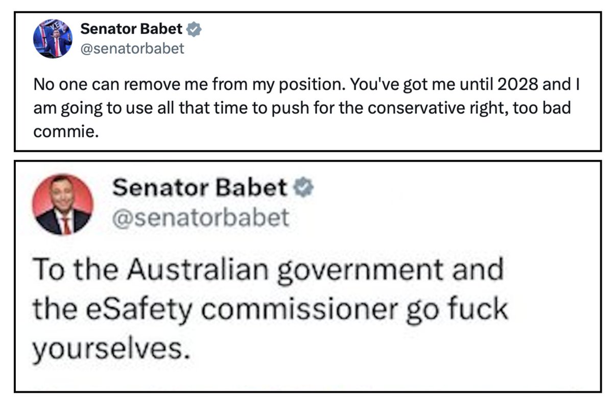 ScallywagRay's tweet image. Why are we paying @tweetinjules and the @eSafetyOffice $142million a year to ‘protect’ us all from cyber bullying etc, when members of our very own @AuSenate can do and say what they like?

Seems a waste of taxpayer funds everywhere.....

#Auspoll
