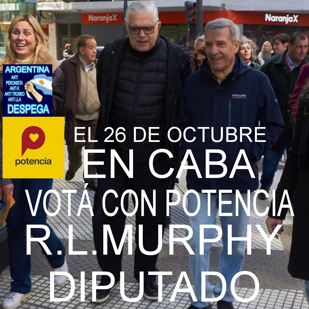 EL 26 DE OCTUBRE HAY QUE LLENAR LAS URNAS CON VOTOS REPUBLICANOS. BONAERENSES, CAPITALINOS VOTEMOS CON <a href="/PotenciaBA/">Potencia</a> , <a href="/PotenciaCaba/">PotenciaCABA</a> .
<a href="/eugetale/">Maria Eugenia Talerico</a> y <a href="/rlopezmurphy/">Ricardo López Murphy</a>  DIPUTADOS.