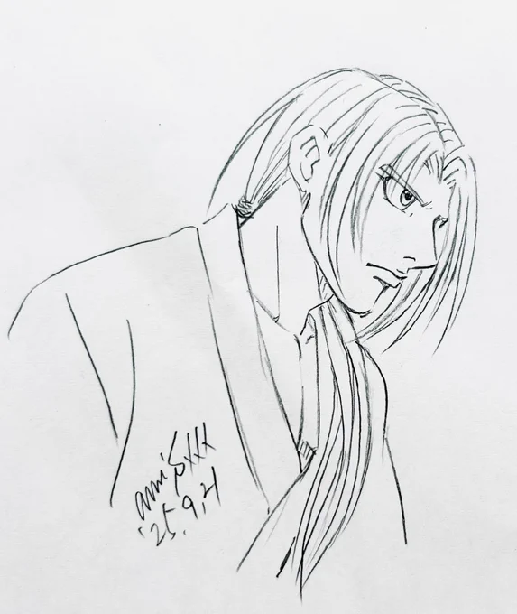 鍼治療のおかげで右手の痺れがだいぶ取れたわ。

リハビリ楽描き南国アニメ3話の柔道着ミヤギ。
アニメでは髪下ろしたままですが、試合の結んだバージョンで。

アニメでは沢山の愉快なオリジナルシーンを入れてくださって改めて感謝です🍀  柴田亜美 