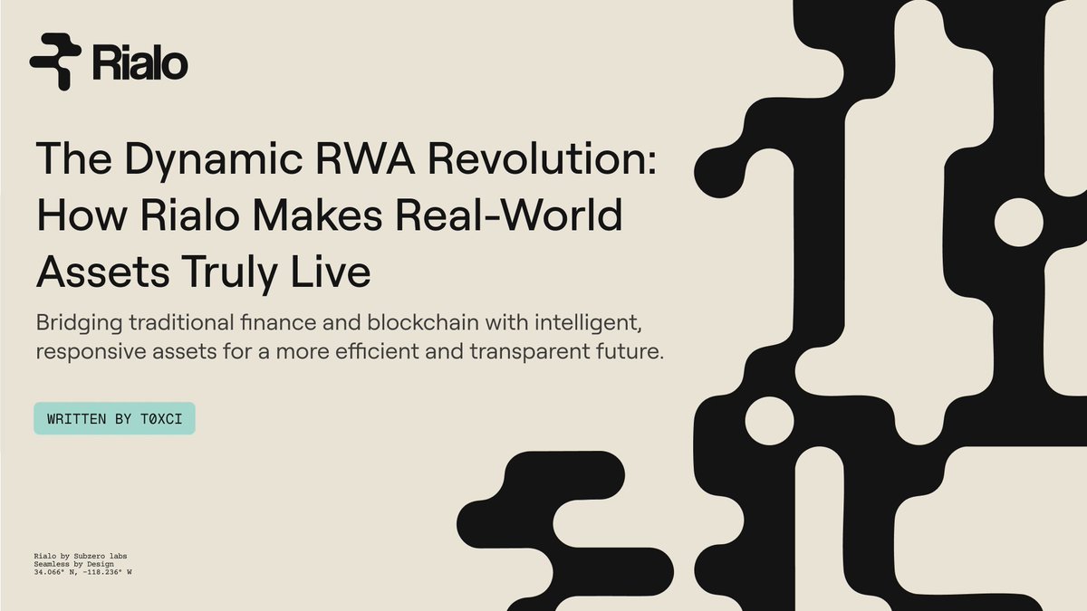 0xt0xci's tweet photo. Rialo - Making Real-World Assets Truly Real

RWAs have long been heralded as one of blockchain's most transformative promises. The idea of tokenizing tangible assets like real estate, commodities, and even intellectual property on a distributed ledger holds immense potential for increased liquidity, transparency, and accessibility. 

However, despite billions already invested in tokenized treasuries, real estate, and credit, the current state of RWAs often falls short of this grand vision. 

Many existing implementations behave more like slow, cumbersome replicas of their off-chain counterparts rather than truly revolutionary digital assets. 

This article delves into the limitations of today's RWAs and explores how 
 is addressing these challenges to unlock the full potential of real-world assets on the blockchain.

// The Shortcomings of Current Real-World Assets

Despite the enthusiasm surrounding RWAs, several critical limitations hinder their widespread adoption and true utility:

// Reliance on Off-Chain Verification

One of the most significant drawbacks is the heavy reliance on off-chain verification. Most tokenized assets cannot independently prove their status or execute actions without a third party. 

Events such as dividend payouts, stock splits, or corporate buyouts necessitate manual checks and interventions before the corresponding updates can be reflected on-chain. This introduces points of centralization, delays, and potential for error, undermining the very principles of decentralization and automation that blockchain technology promises. 

Applications built on these off-chain services must navigate complex and often opaque security models, inheriting repricing risks upon integration.

// Sluggish Speed and Reactivity

In today's fast-paced financial markets, speed is paramount. Markets operate in milliseconds, yet many RWAs exhibit a frustrating lack of reactivity. 

A credit downgrade, a natural disaster, or any other significant real-world event can take hours or even days to be accurately reflected on-chain. This delay makes it challenging for RWAs to respond dynamically to market shifts or critical information, limiting their effectiveness in real-time trading and risk management scenarios.

// Limited Market Data Integration

Another key limitation is the infrequent integration of live data feeds from multiple sources. Traditional financial instruments constantly adjust to a wealth of real-time information, from inflation data to fresh appraisals. 

However, many tokenized bonds fail to automatically adjust to inflation data, and real estate tokens often ignore crucial updates like new appraisals or zoning changes. 

This disconnect from live, dynamic data streams means that RWAs often operate on stale information, diminishing their accuracy and utility as representations of real-world value.

// Poor Automation

Finally, a pervasive issue is the lack of robust automation. The promise of blockchain includes self-executing contracts and automated processes. 

Yet, most RWAs still require human intervention for fundamental operations such as settlement, repricing, and portfolio rebalancing. These actions only occur when someone manually triggers them, which contradicts the vision of a truly autonomous and efficient digital asset ecosystem. 

This reliance on manual input introduces inefficiencies, increases operational costs, and slows down the entire process.

/ How Rialo Makes Real-World Assets Truly Real

Rialo is engineered to overcome these limitations, building a real-world blockchain that seamlessly integrates with both traditional finance (TradFi) and Web2 ecosystems. By offering native private and public connectivity, Rialo ensures that off-chain data is verifiable and on-chain settlement becomes an instant, automated action. 

On Rialo, RWAs are not static tokens, they are dynamic, living instruments capable of subscribing to live data, reacting to changing conditions, and triggering downstream actions without human intervention. 

This approach transforms markets previously constrained by geography, paperwork, or wealth into instantly accessible, continuously liquid, and transparently governed assets that truly *live* on-chain.

### Key Capabilities of Rialo:

> Real-World Data & Connectivity: Rialo's programs are designed to fetch and verify live data directly from authoritative sources such as government registries, rating agencies, bank/payment rails, and market feeds. This enables automatic application of events like stock splits or mergers, confirmation of dividend payouts, and reconciliation of invoice statuses with platforms like Stripe or ACH.

> Real-World Reactivity & Automation: The platform supports event-driven programs that can sleep, await, and resume based on state changes, eliminating the need for off-chain bots. This allows for instant repricing of assets upon credit downgrades, adjustment of insurance payouts or futures positions in response to natural disasters, and immediate execution of tender mechanics following buyout announcements.

> Real-World Privacy & Identity: Rialo provides verifiable yet confidential execution, coupled with familiar login methods (email/SMS/social) to ensure compliant ownership and credit. This facilitates features like gated tranches for eligible investors and programmable wills that automatically transfer assets to verified heirs based on attested events.

> Real-World Speed & Scale: With sub-second end-to-end latency and horizontal scalability, Rialo can maintain liquid markets even at global transaction volumes. This supports high-frequency operations such as CLOB for Foreign Currency Exchange, real-time NAV updates for collateral pools, same-block rebalancing of index funds, and streaming price feeds for on-chain derivatives.

> Real-World Trading: The combination of privacy, speed, reactivity, and data integration enables a next-level, full-suite trading operation. Users can encrypt their trading algorithms, fetch all necessary data inputs, and update their positions in real-time based on preset conditions. Examples include equities reacting to price and global shipping news, commodity trades based on weather, and recursive stop-loss orders based on dynamic markdowns.

// Unlocking New RWA Use Cases with Rialo

These advanced capabilities unlock a new generation of RWA use cases that are uniquely possible on the Rialo platform:

> Debt & Credit: From tokenized bonds whose yields automatically adjust to real-time CPI prints, to automated invoices that settle instantly upon payment confirmation via Stripe or ACH, and live on-chain credit markets that dynamically reprice risk based on real-time data.

> Insurance & Risk: Dynamic futures and parametric insurance can be created using any live API as a market feed, allowing for instant settlement of flight-delay insurance or event-triggered supply chain insurance that releases capital based on verified checkpoints.

> Real Estate: Dynamic property management tokens can automatically adjust rental yield distributions based on live occupancy, rental payments, and maintenance expenses pulled from property management APIs.

> Commodities & Trade Finance: Tokenized warehouse receipts tied to GPS and inspection data enable instant financing, while real-time commodity ETFs can rebalance automatically based on live market data.

> Markets & Trading Infrastructure: Rialo can serve as a real-time data terminal for AI agents, allowing them to curate dynamic news streams, estimate portfolio impact, and place conditional orders on-chain with sub-second latency.

> Environmental & Sustainability Markets: IoT-verified carbon credits can be minted, expired, or adjusted automatically based on sensor data from forests or industrial sites, and tokenized Renewable Energy Certificates (RECs) can settle on-chain from live metering data.

> Intellectual Property: Autonomous royalty streams can automatically split and distribute earnings from platforms like Spotify or YouTube, and programmable licensing tokens can adjust pricing and terms based on actual usage data.

// From Static Tokens to Living Assets

Every example of Rialo's innovation, from tokenized bonds that track CPI to on-chain loans backed by FICO scores, shares a common foundation:

1.  Live data feeds baked directly into the asset.
2.  Automated on-chain reactions to that data.
3.  Seamless integration with the existing systems where the asset operates today.

Herein lies the Rialo advantage. We don't just digitize assets; we transform them into living instruments that adapt to the world in real-time. By fusing the stability of traditional assets with the power of blockchain, Rialo is creating a new financial paradigm - one that is radically more efficient, transparent, and accessible. The future of RWA isn't coming; it has arrived, and its name is Rialo.