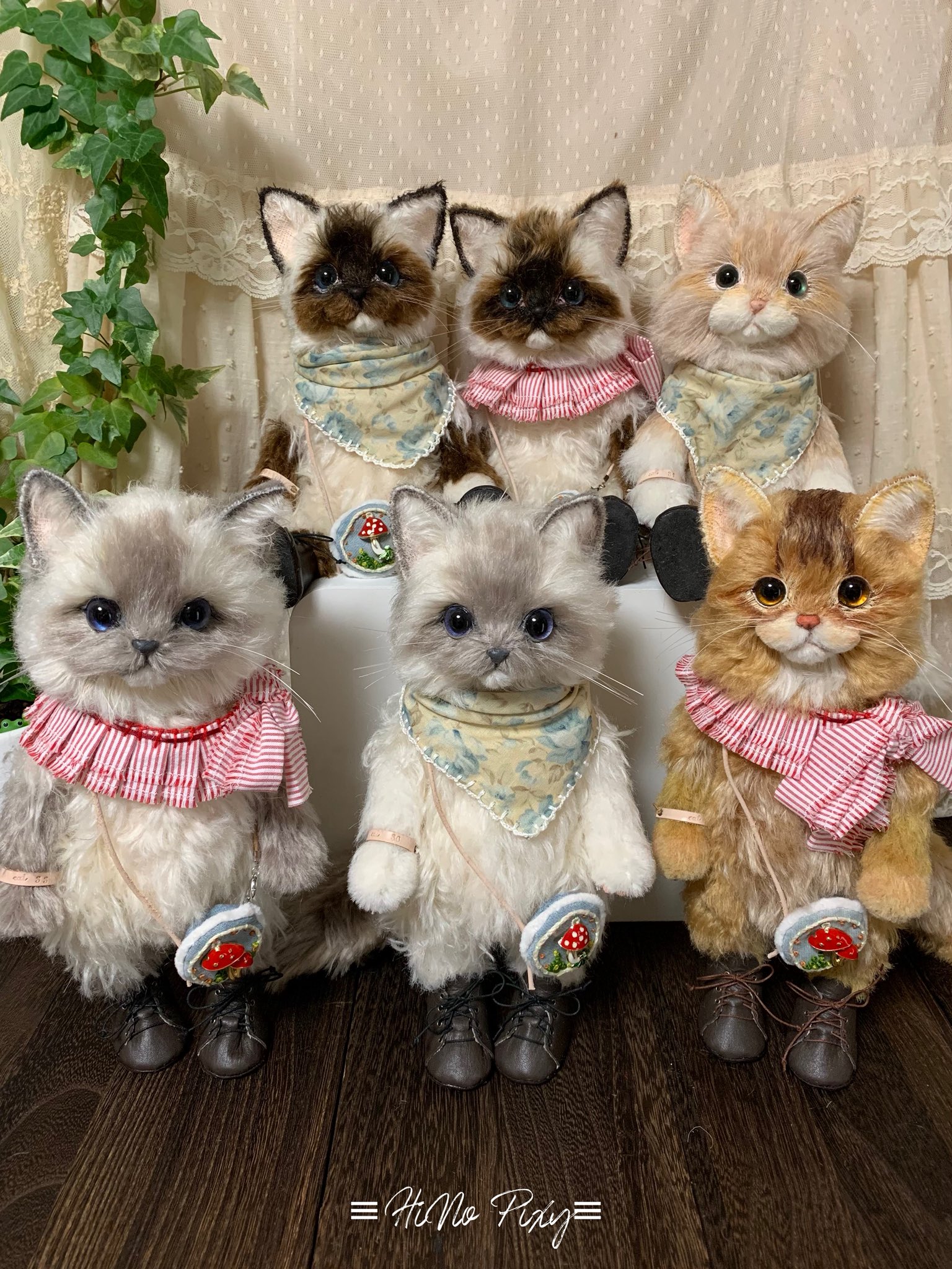 HiNo pixy ねこ　ハンドメイド　ぬいぐるみ ぬいぐるみ ネコ HiNo pixyさま