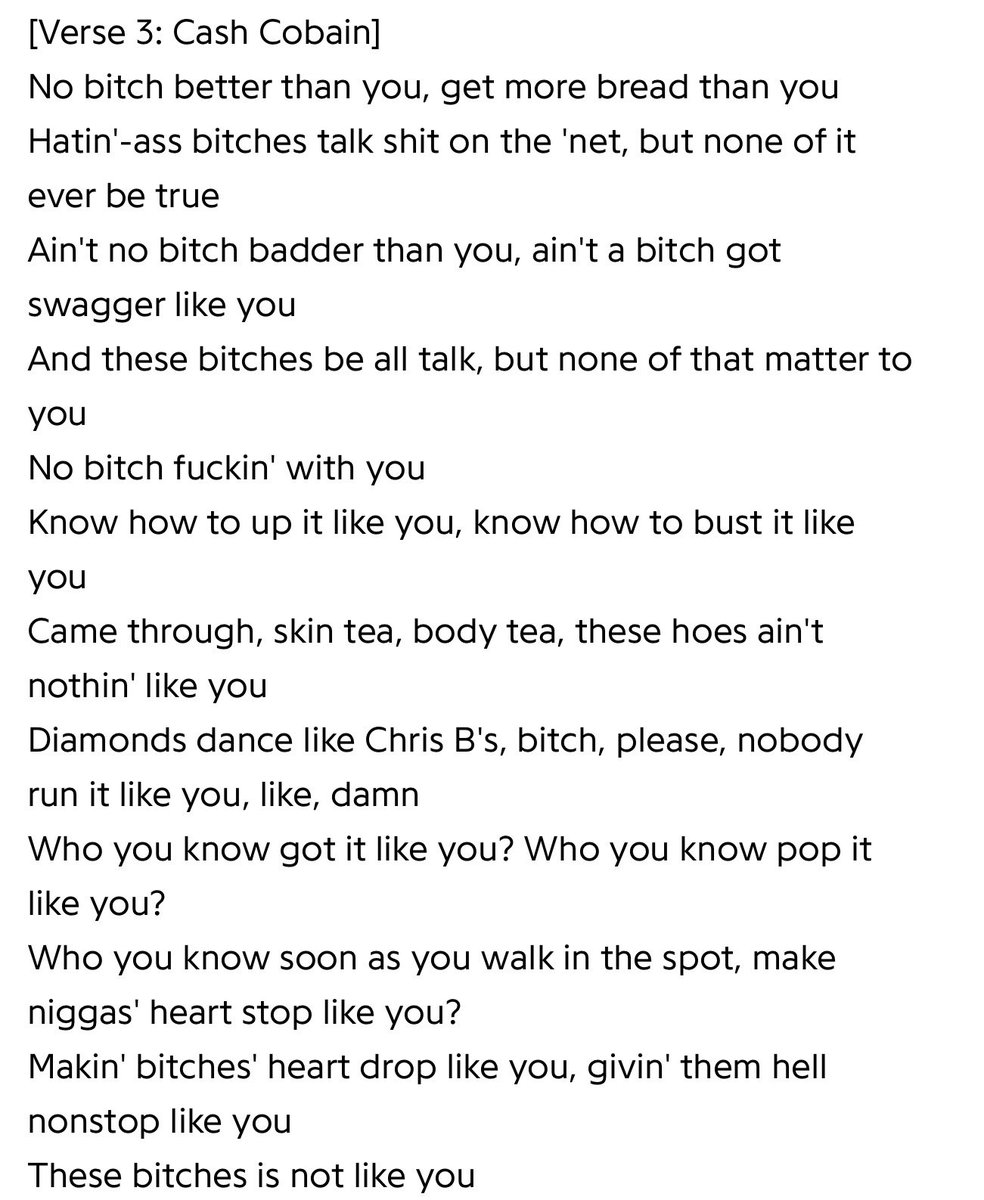 Cash Cobain whole verse on “Better Than U” is my morning affirmation