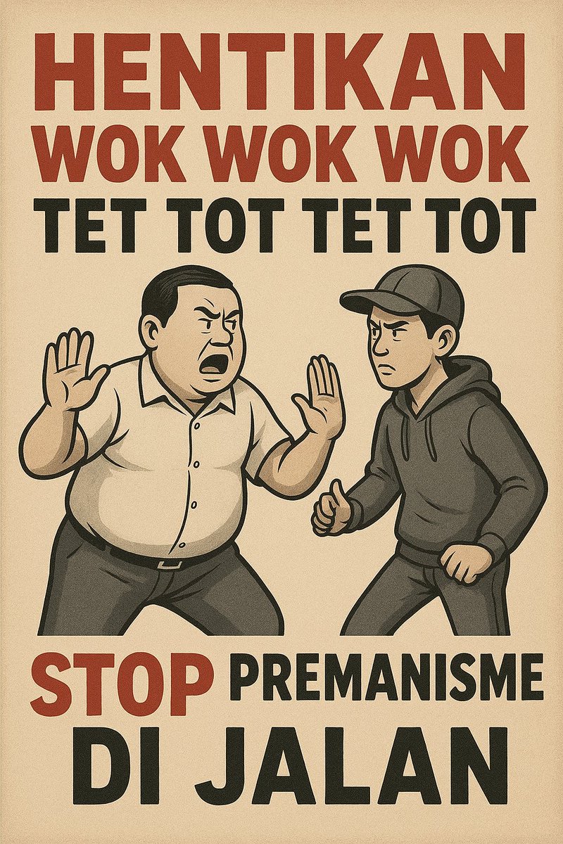 STOP WOK WOK WOK TET TOT TET TOT. STOP KAWALAN WOK WOK WOK. STOP MENGISTIMEWAKAN GOLONGAN TERTENTU. STOP PREMANISME DI JALAN. Ingin cepat jalan lebih awal.