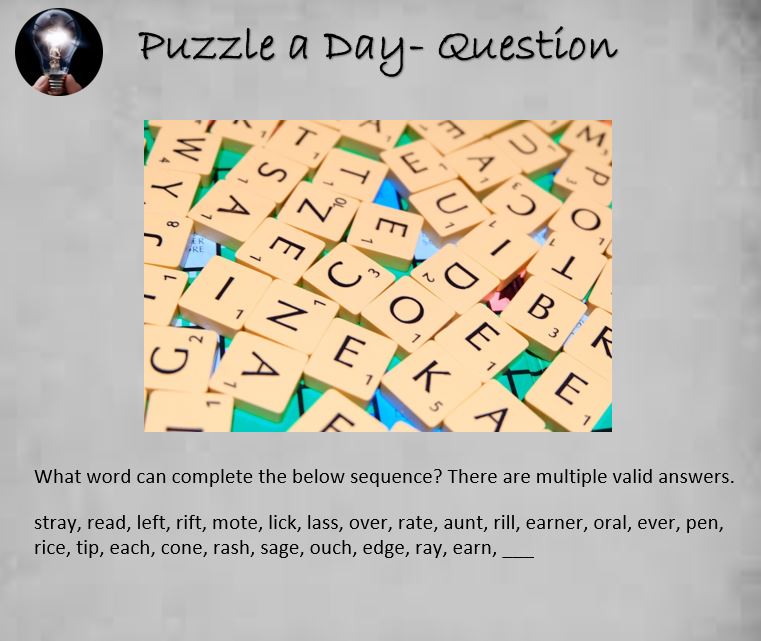 PuzzleADayBlog's tweet image. Puzzle: An Unusual Word Sequence

#puzzle #puzzles #puzzleaday