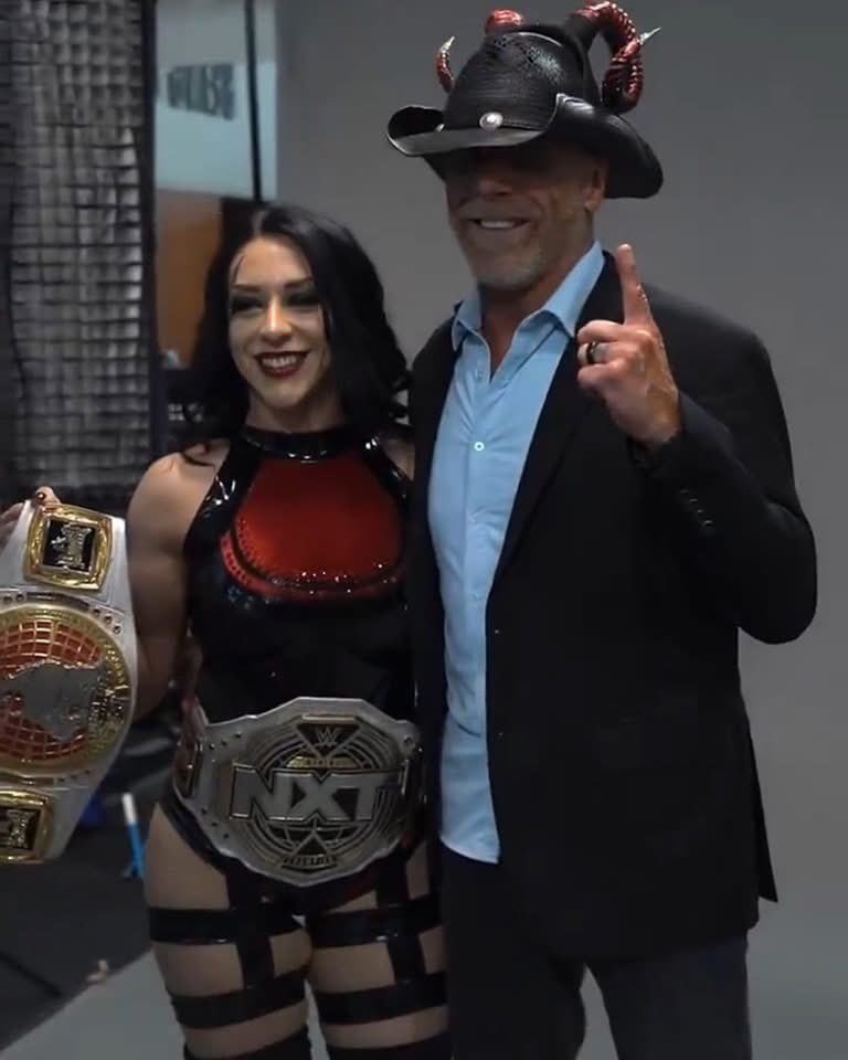 This moment is largely thanks to Shawn Michaels; when Vaquer had already agreed with AEW, they offered her double the money and immediate prominence. He picked up the phone, called her, and made her know how much WWE needed her. This victory is yours too, HBK! #Wrestlepalooza