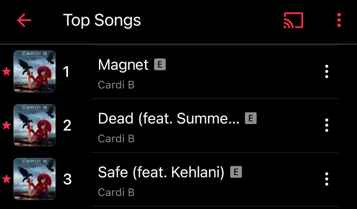 ImThatGirl811's tweet image. Magnet is #1 on Apple Music🧲That's 14 number 1s for CardiB on that platform🧲🔥 #AMITHEDRAMA #BreakingRecords