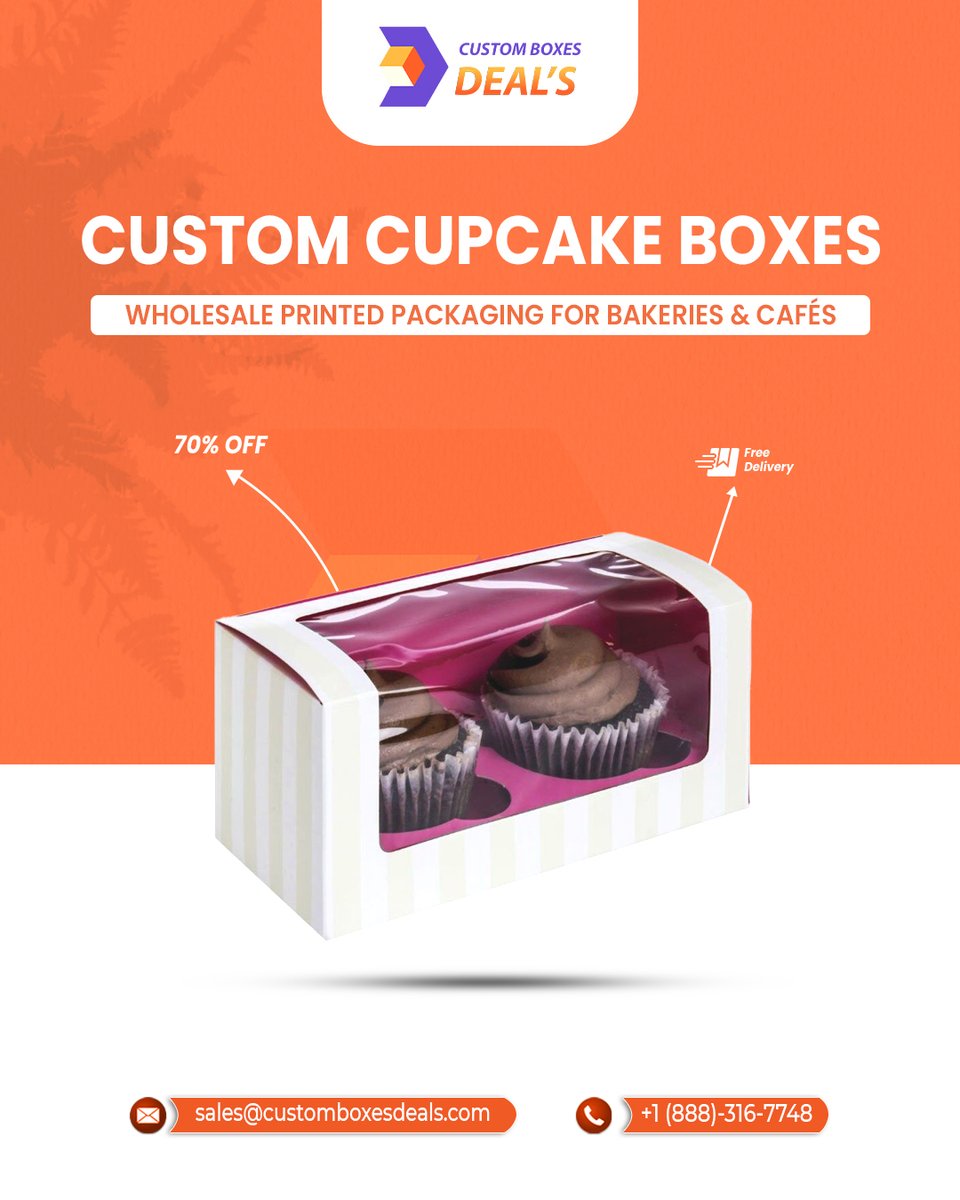 customboxesdeal's tweet image. ✨ 𝘾𝙪𝙨𝙩𝙤𝙢 𝘾𝙪𝙥𝙘𝙖𝙠𝙚 𝘽𝙤𝙭𝙚𝙨 | 𝙒𝙝𝙤𝙡𝙚𝙨𝙖𝙡𝙚 𝙋𝙧𝙞𝙣𝙩𝙚𝙙 𝙋𝙖𝙘𝙠𝙖𝙜𝙞𝙣𝙜 𝙛𝙤𝙧 𝘽𝙖𝙠𝙚𝙧𝙞𝙚𝙨 &amp;amp; 𝘾𝙖𝙛é𝙨 ✨
customboxesdeals.com
📧 sales@customboxesdeals.com
📞 Toll-Free: 1-888-316-7748
.
.
.
#CustomCupcakeBoxes #BakeryPackaging  #CustomBoxesDeals