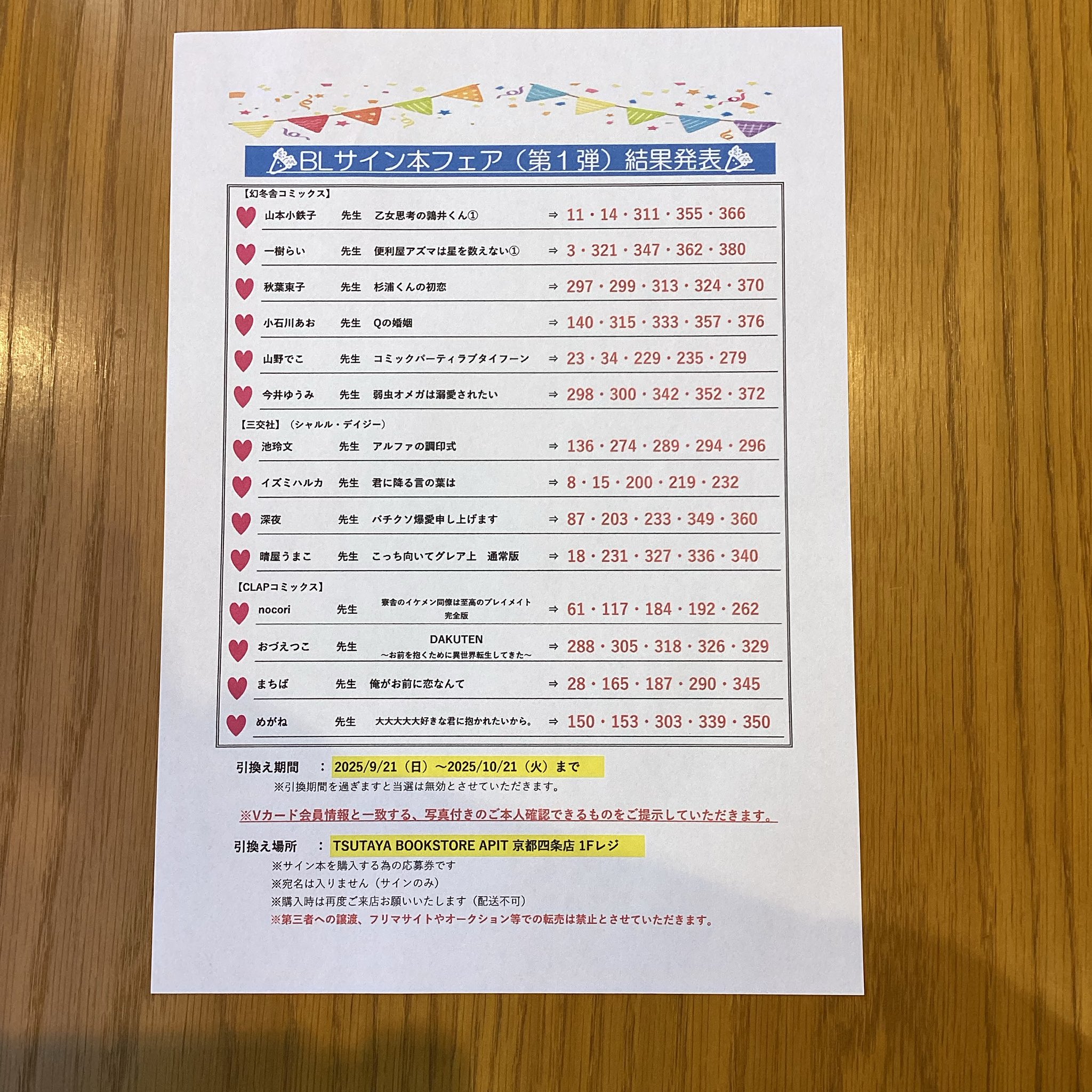 BL サイン本 多数 TSUTAYA BOOKSTORE APIT京都四条 on X: 