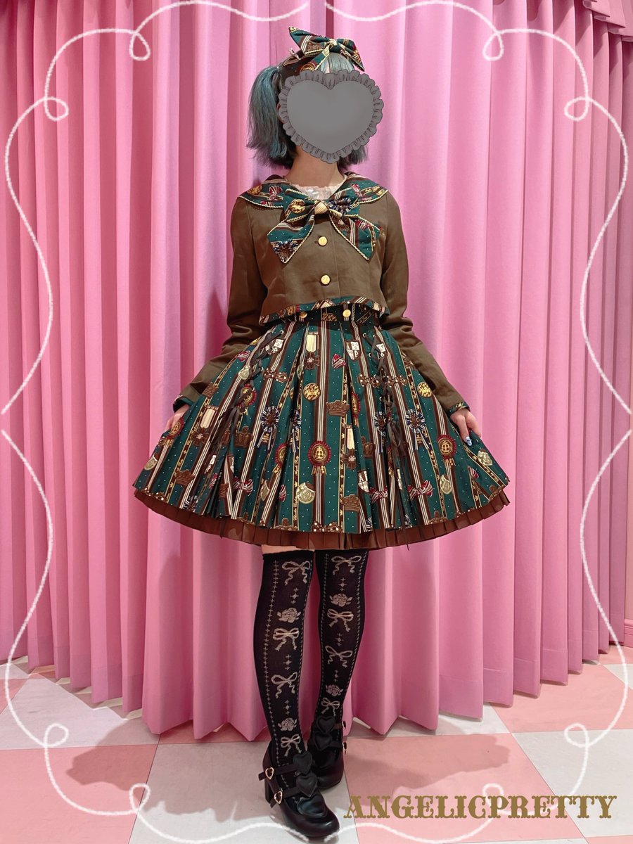 3点セットAngelic Pretty Chocolate Rosette Headbow ファッション 3点セットAngelic Pretty Chocolate Rosette