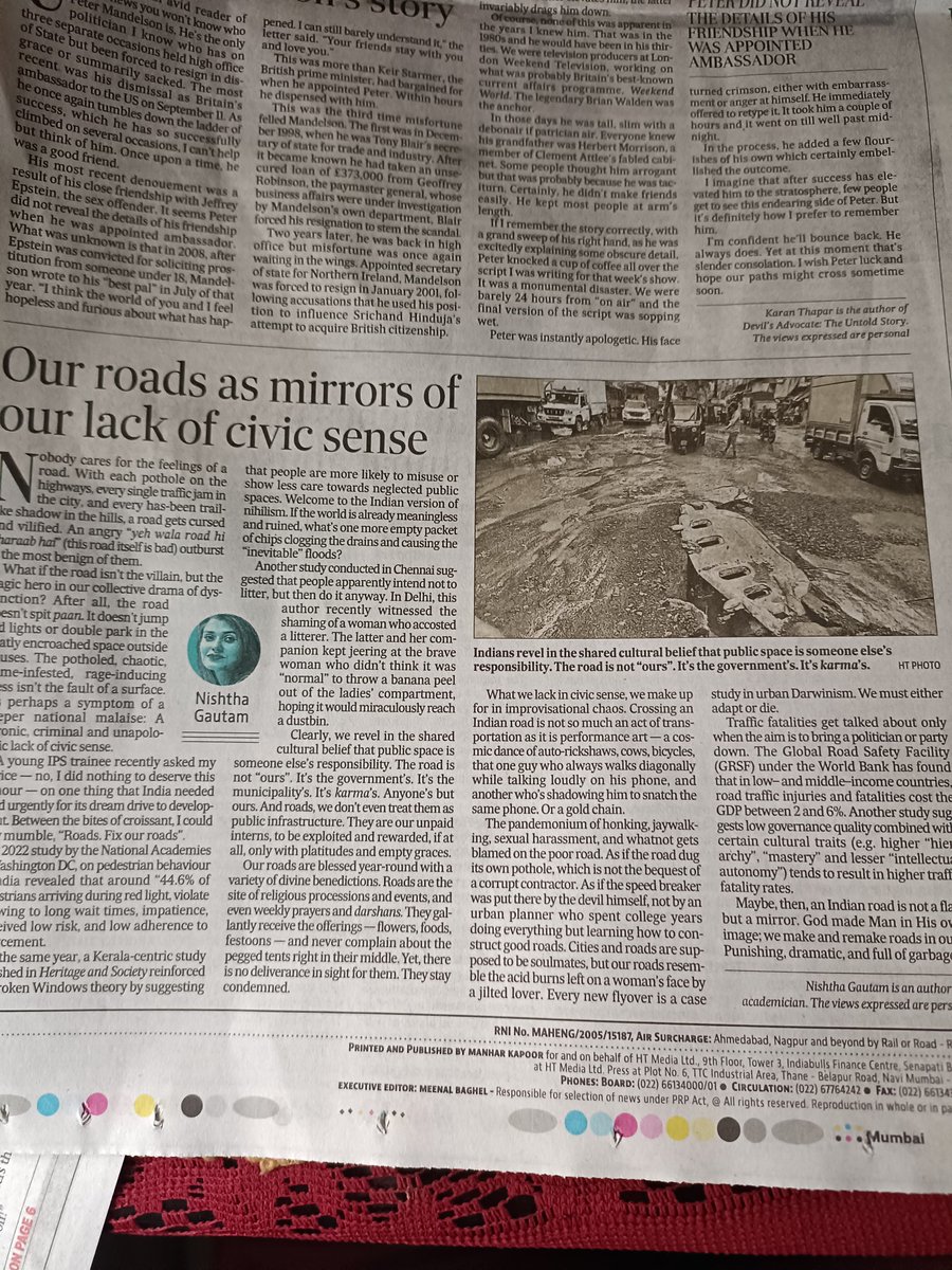 <a href="/TedhiLakeer/">Nishtha Gautam</a> Very well written. Summarizes, the dysfunctional and dystopian state of India's cities, and the absolute lack of civic sense , whatsoever!