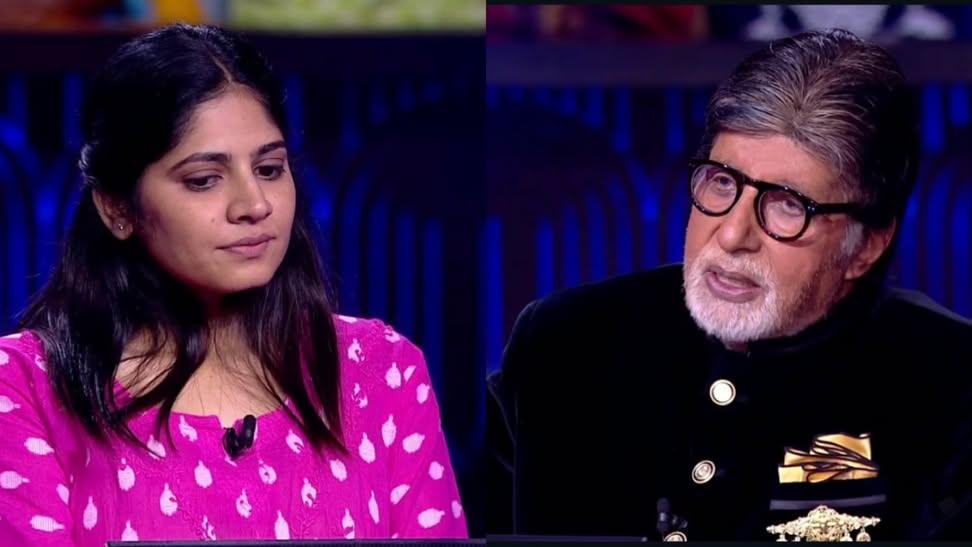 स्नेहा बिश्नोई ने #KBC में साढ़े ₹12 लाख जीते:बोलीं- पिता पर ₹15 लाख का कर्ज, रोने लगीं तो अमिताभ बच्चन ने चुप कराया