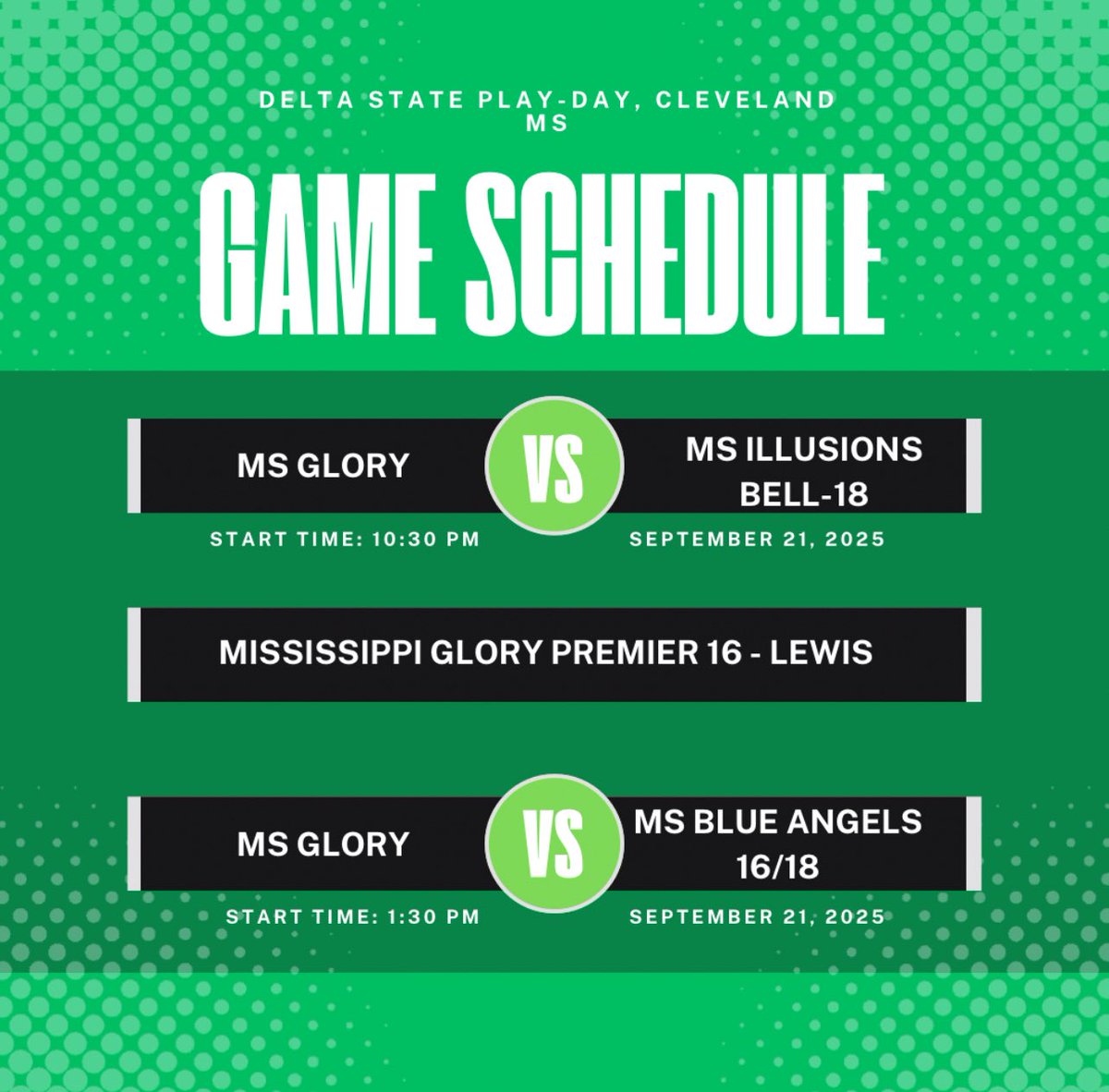 Ellie_Kate2028's tweet photo. So excited to get to play at the Delta State play day tomorrow! Here’s our schedule! @xtremedemarini @DeltaStateSB @ExtraInningSB https://t.co/LcvsmHHyHa