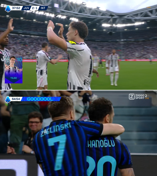 foet247europa's tweet image. Brothers Khéphren and Marcus Thuram scored for opposing teams as Juventus beat Inter 4-3 in a Serie A thriller. Vasilije Adžić secured the points for Juventus with a long-range effort in injury time. #JuveInter