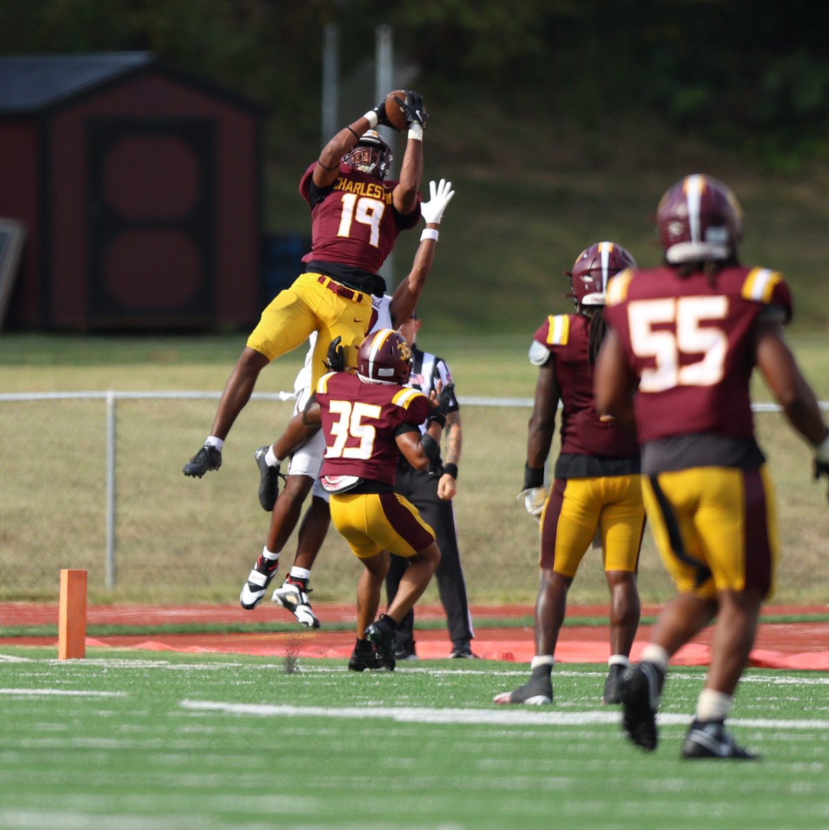 Next Man Up!

Charleston was without two starters in their defensive backfield today. First four offensive possessions for Concord resulted in 246 total yards and a 17-0 lead for the Mountain Lions. 

The last 8 possessions for Concord, the Golden Eagles defense “bowed up” and